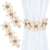 Nogeqi 2 Pack Flower Curtain Ties for Drapes, Cute Boho