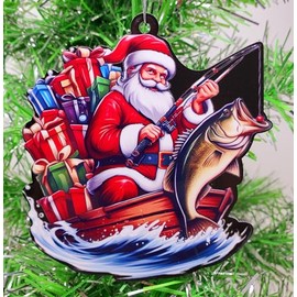 Fishing Santa Fisherman Santa Claus Ornament