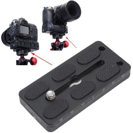 iShoot 80mm Long Metal Quick Release Plate for Large Camera Body with Battery Grip, Compatible with 39mm Arca-Swiss Fit Tripod Head Clamp