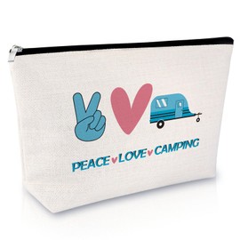 Camping Gifts for Women Makeup Bag Camping Gifts for Camper Cosmetic Bag Camper Lover Gift Funny Camping Bag for Camping Lovers Traveler Outdoor Camper Gifts for Couples Friends Cosmetic Travel Bag