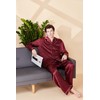 JupiterSecret Men's Silk Pajamas Set Long Sleeve Button-Down Sleepwear With