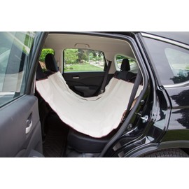 IRIS USA, Inc. Large Dog Car Seat Hammock Cover, Water-Resistant and Easy Install Fits Standard Size Car Backseat Cover and Protects Against Dirt and Animal Hair for Pet Dog Cat, Beige