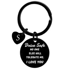 Drive Safe Keychain Valentines Day Gifts for Boyfriend Husband Drive Safe Keychain No One Else Will Tolerate Me Keychain (S)