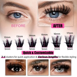 AJEAJE DIY Lash Extension Kit Faux Mink 120pcs Lash Clusters Eyelash Extension Kit - LY5 （12mm-17mm）