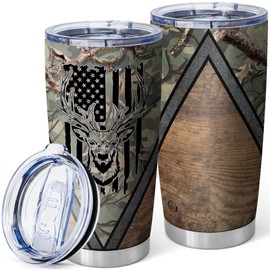 Equoza Hunting Gifts for Men,Deer Hunting 20oz Insulated Tumbler Stainless Steel Vacuum Tumbler Travel Coffee Mugs（Pack of 1）