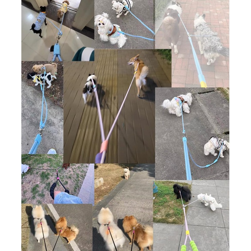 FURLINGDA Hands Free Double Dog Leash for Two Dogs, No