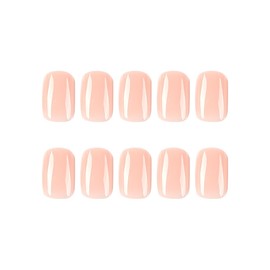 24PCS Reusable Fake Nails - Pressed Nails, Short Series, Sticky Nails - Women's and Girls' Fake Nails (Pink)