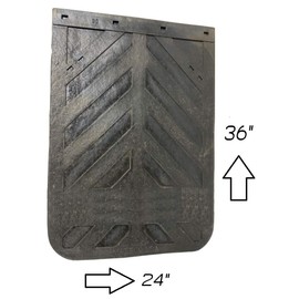 Denco Black Semi Truck and Trailer Mud Flaps - Chevron 24" x 36" Heavy Duty Rubber Pair