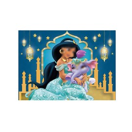 RZDQZY Princess Jasmine Photo Backdrop - Pink Fabric, Medium/Large Size, Birthday Occasion - Includes 1pcs Princess Jasmine Background Cloth