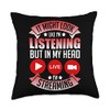 Streaming Gaming Streamer Online Video Microphone Live Throw Pillow