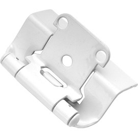 Hickory Hardware P5710F-W2 Self Closing Semi-Concealed Hinge 1/2 Inch Overlay - Cabinet Hardware Hinge Easy Installation - Full Wrap with 170° Opening Face Frame - White Powder Coat Finish 1 Pair