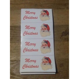 Santa Merry Christmas Labels for presents, gifts. books, window, glass & more.