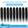 Passion Twist Crochet Hair,12 Inch 9 Packs Pretwisted Passion Twist