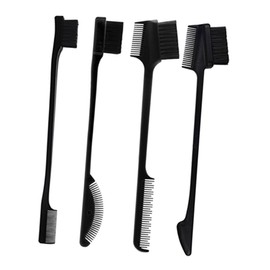 BIUDECO 4pcs Double-ended Eyebrow Brushes and Hair Combs Set for Makeup Application Suitable for Men and Women for Daily Use and Professional Styling