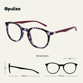 OPULIZE-Met 2 Paquete de gafas de lectura con bloqueo de luz azul Juegos de computadora Púrpura Claro Hombres Mujeres BB605C +3.50