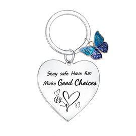 MADHAHEFU Drive Safe Keyring Gifts New Driver Gifts for Teen Girls Boys Daughter Son Stay Safe Keyring for Teenage Sweet 16th-18th Birthday Gifts Chirtsmas Pass Driver Test Gifts Diver Keyring