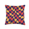 Twisted Checkerboard Pattern Chess Cute Boho Wavy Checkered Throw Pillow