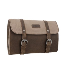 Gusti Rodney Women's Leather Wash Bag - Make Up Toiletry Bag for Hanging Cosmetic Bag Travel Makeup Bag Organiser Toiletries Women Men, brown, Wash bag