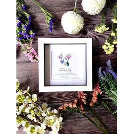 Birth Flower Print Frame - Featuring Birth Flower Image & Meaning. Meanignful Keepsake. Perfect Gift for Friend | Mum | Nana | Grandma on Birthdays | Christmas | Mother's Day (July)