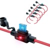 Waterproof in-line ASP LED Fuse Holder,12 AWG for Automotive, Marine（5