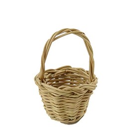 Melody Jane Dolls House Medium Wicker Woven Round Basket Miniature Shop Garden Accessory
