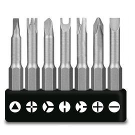Bamyli 7-Piece Special Shaped Screwdriver Bit Set, 50 mm, Triangle, U-Inner Cross, Y-Triangle, 3-Point, Chrome-Vanadium Steel