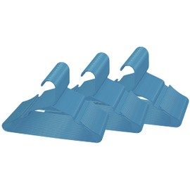 ROYALE 60 Pack Blue Plastic Hangers for Clothes - Heavy Duty Clothes Hanger Ideal for Everyday Standard Use - Lightweight & Space Saving Notched Plastic Hangers - Slim & Sleek Shoulder Groove