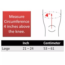TFM USA Hinged Knee Brace Adjustable Wraparound Open Patella Support Neoprene (Large)