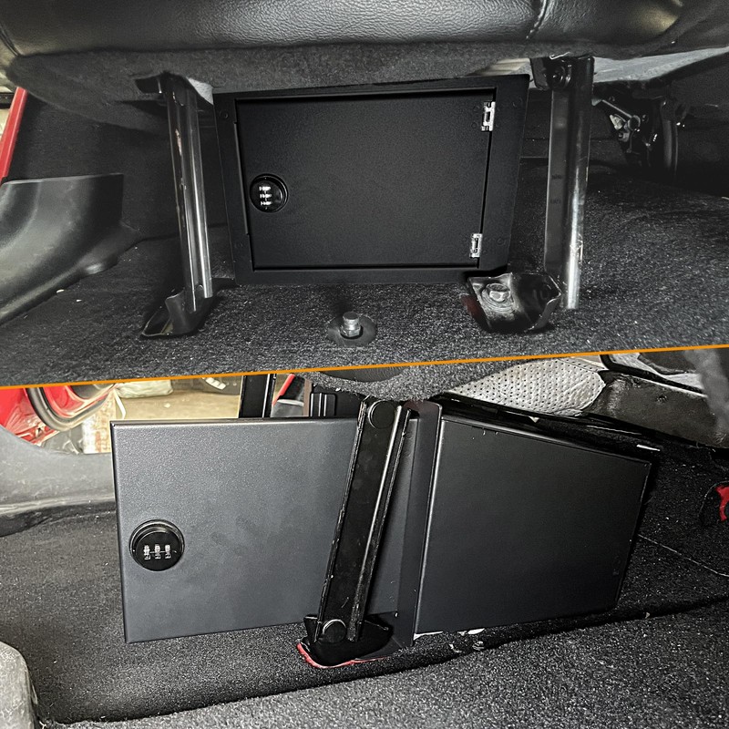 BESTAOO Under Seat Storage Lock Box Gun Safe Security Locking