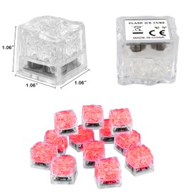 Cubos de hielo iluminados para bebidas, 48 cubos de hielo LED rojos activados con líquido, que brillan en la oscuridad, cubos de hielo impermeables para el hogar, bar, suministros de verano, fiesta,