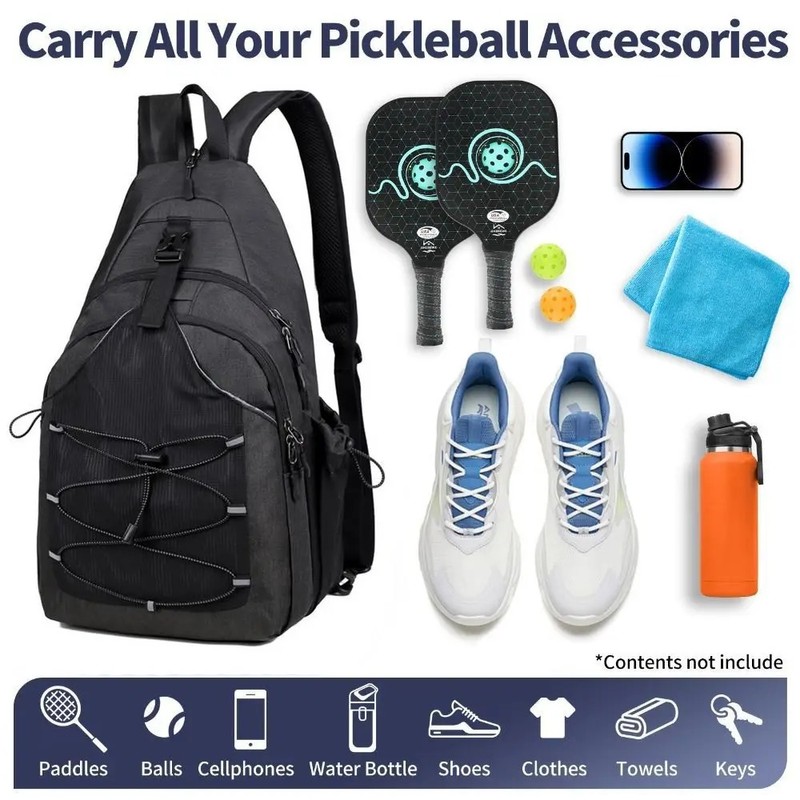 Toolzia Pickleball Backpack Large Capacity Sports Bag with Paddle and