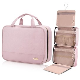 BALULHG Travel Toiletry Bag for Women with Hanging Hook Traveling Essentials Organizer Water-Resistant Hanging Makeup and Toiletry Bag for Cosmetic Toiletries Make-Up,039-Small-Pink