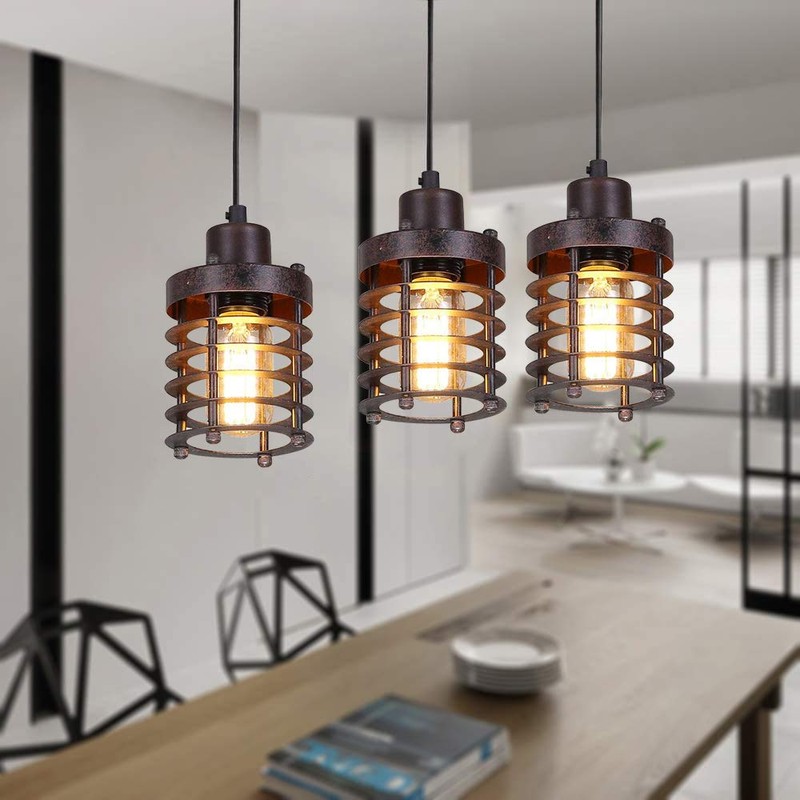 PIHAPPY Retro Vintage Barn Ceiling Hanging Lamp Pendant Light Rustic