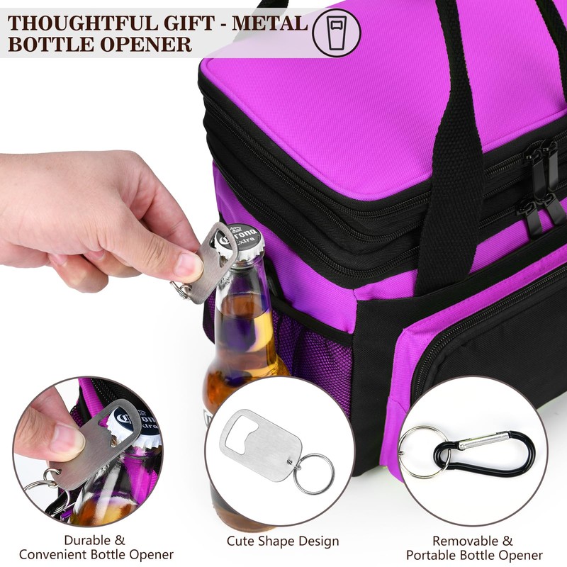 LOKASS Lunch Box for Women/Men-16L-Insulated Lunch Bag, Expandable Double-layer Leakproof