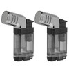 Palió Pistola Angled Double-Jet Flame Lighter (Black) Pack of 2
