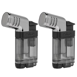 Palió Pistola Angled Double-Jet Flame Lighter (Black) Pack of 2