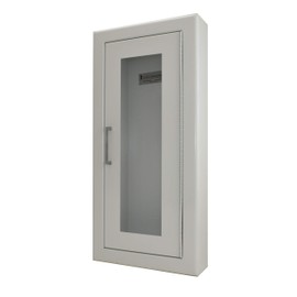 Larsens 2409-R4 Semi-Recessed Fire Extinguisher Cabinet-White Baked Enamel by Larsens