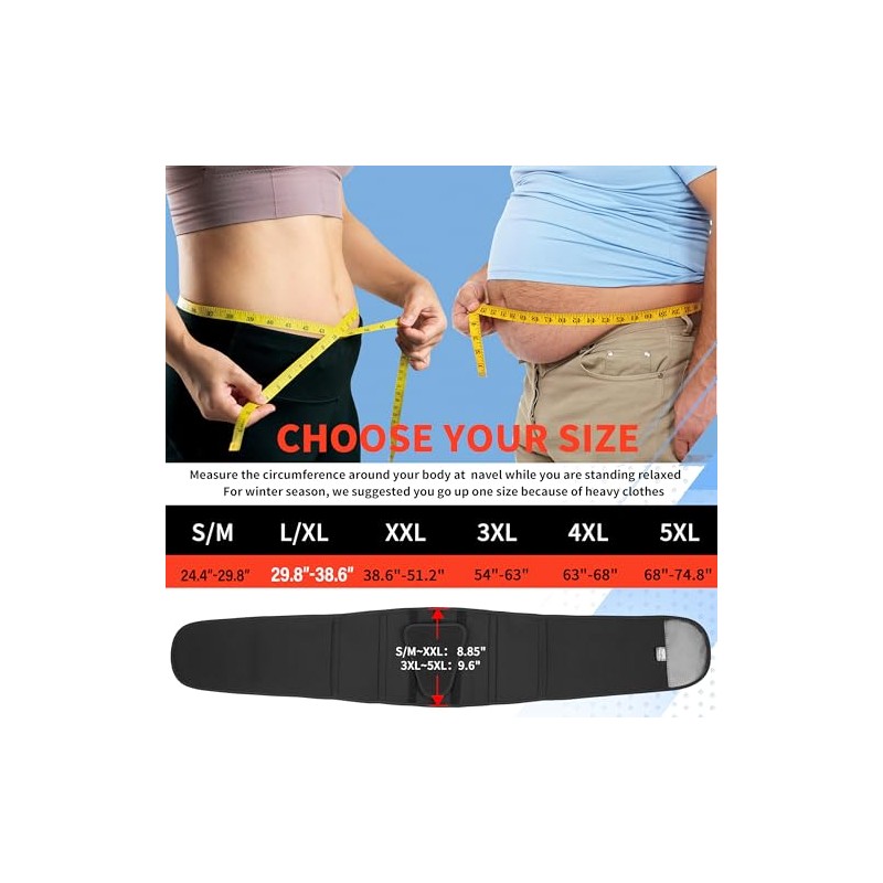 FEATOL - Cinturón de apoyo lumbar para dolor de espalda,