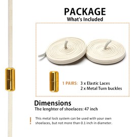 Alegrianan No Tie Shoelaces, Elastic Shoelaces for Adults/Kids，Elastic No Tie Shoe Laces, Light Yellow, X-Large