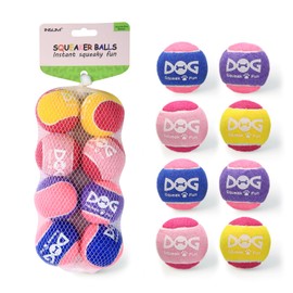 insum Squeaky Balls for Dogs Fetch Toy, Built-in Squeaker, Small - 8 Pack