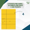 OfficeGear Yellow Event Tickets 4-up [55 Sheets 220 Tickets] 74mm