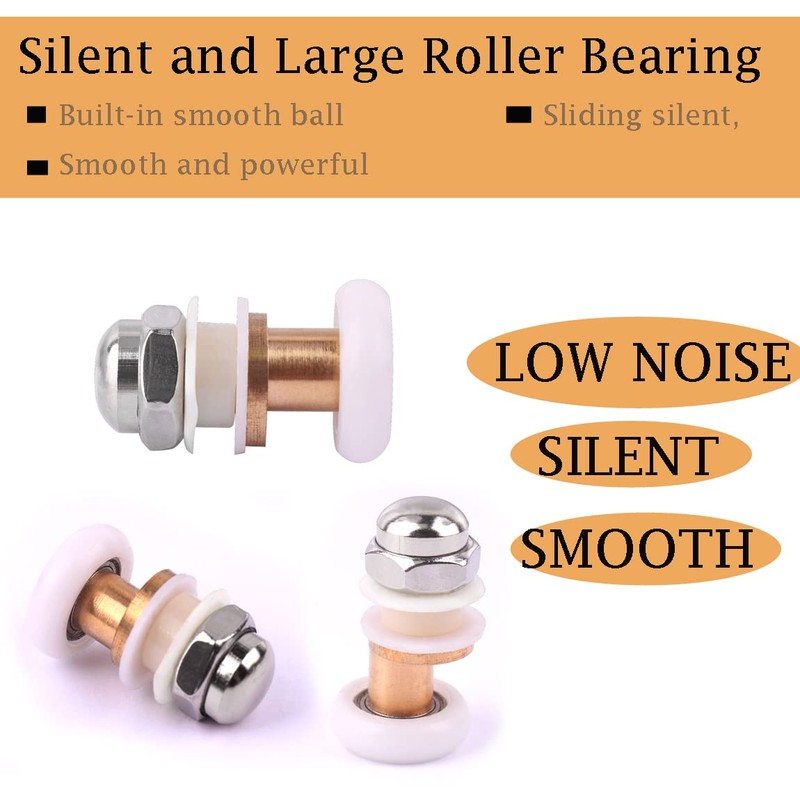 Atoplee 4pcs 23mm Wheel Diameter Shower Sliding Door Roller Runner