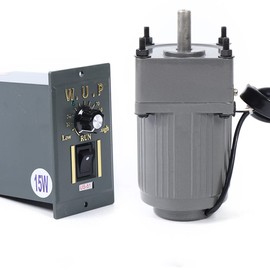 110V 15W Ac Gear Motor Electric Single-Phase Motor Gear Motor 0-54RPM Electric Variable Speed Adjustable Controller Governor Geared Motor and Adjustable Speed Controller Combo(Reduction Ratio: 1:25)