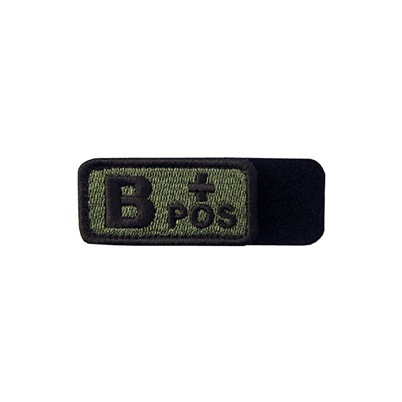 B Type + Tactical Blood Type Embroidered Velcro Patch (Olive