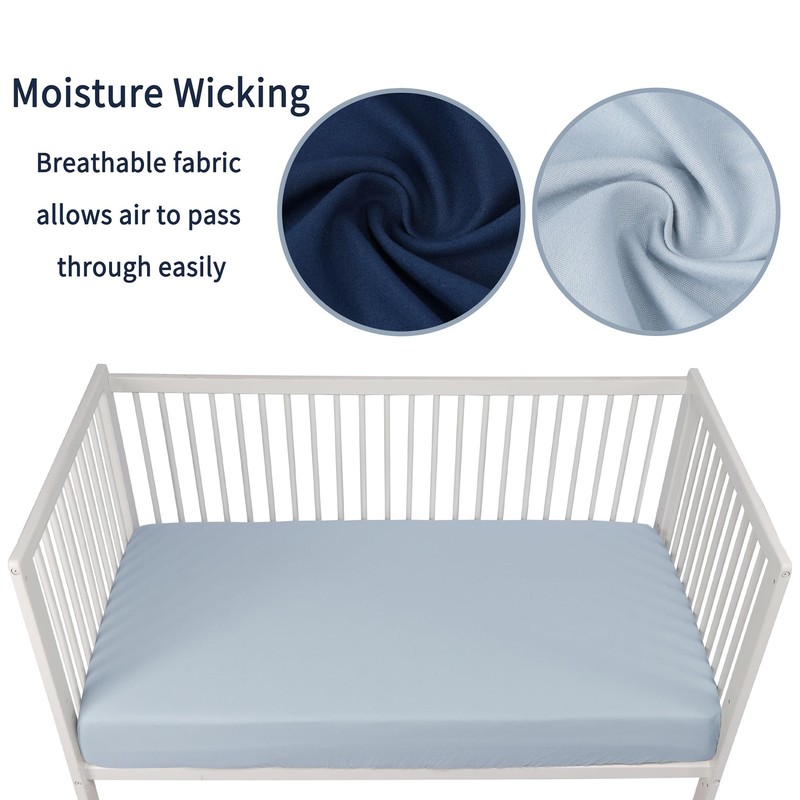 GUNTAIL Baby Crib Sheets for Boys Girls, 2 Pack Fitted
