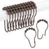 Ansxiy Shower Curtain Hooks Rings, Rustproof Metal Shower Curtain Rings for Bathroom Shower Rods Curtains - Set of 12, Bronze