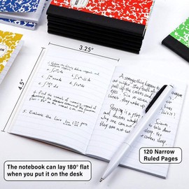 Composition Notebook, Mini Sized 30 Pack 5 Colors Narrow Ruled Mini Composition Books Bulk by Feela, Small Pocket Marble Cute Journal Notebooks for Kids School Home Office, Pocket Sized 4.5 x 3.25 in