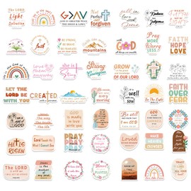 Christian Bible Stickers, 50PCS Pink Boho Scripture Art for Women and Teens