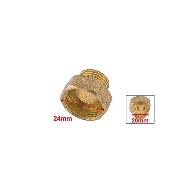 Sourcingmap 20mm Male to 24mm Female Pipe Fitting Connector Hex