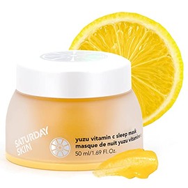 Saturday Skin Yuzu Vitamin C Overnight Sleep Mask Regenerist Retinol Ultra Rich Face Moisturizer Cream Smooth Skin and Reduce Wrinkles Ideal for All S